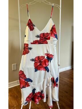 CBR White Floral Spaghetti Strap Dress XL New with Tags